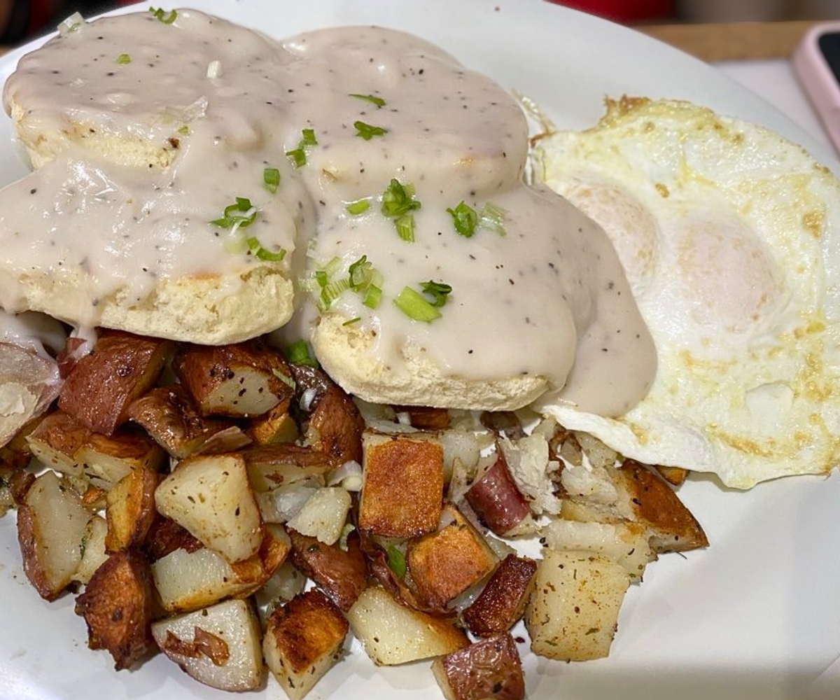 Biscuits and Gravy at First Awakenings in Salinas, California