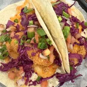 Firecracker Shrimp Tacos at Brady's Steaks and Seafood in Pascagoula, MS
