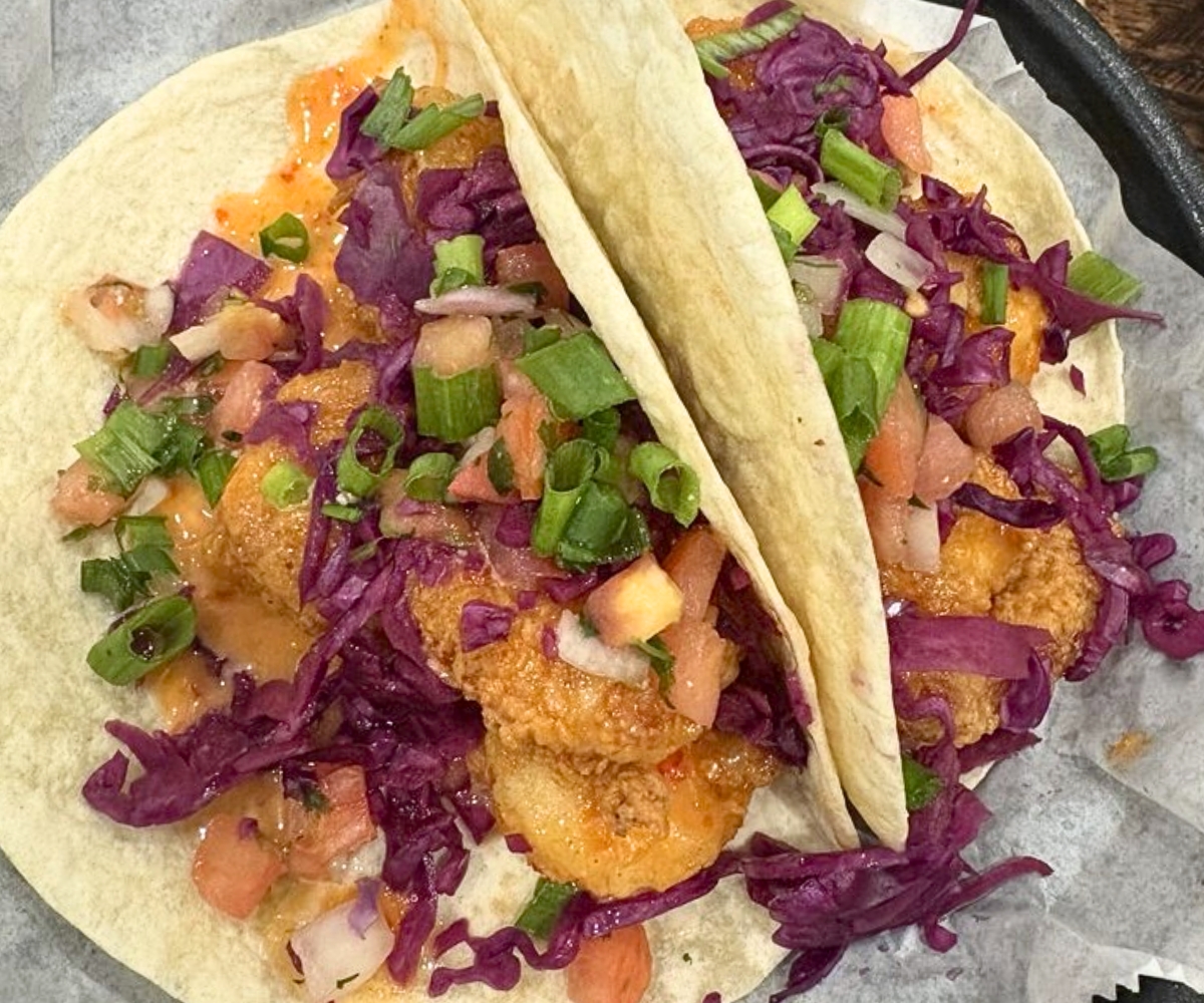 Firecracker Shrimp Tacos at Brady's Steaks and Seafood in Pascagoula, MS
