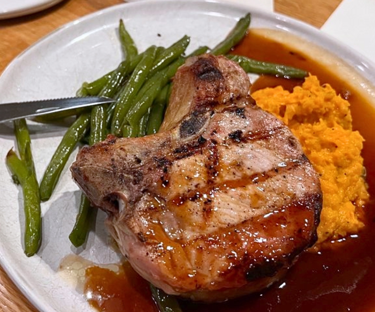 pork chop at Liberty Street Kitchen in Pella, IA