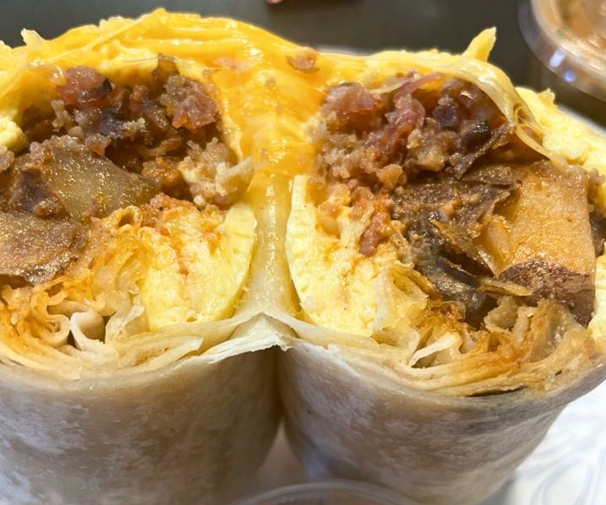 Breakfast Burrito at Rise and Shine Cafe in Mililani, Hawaii