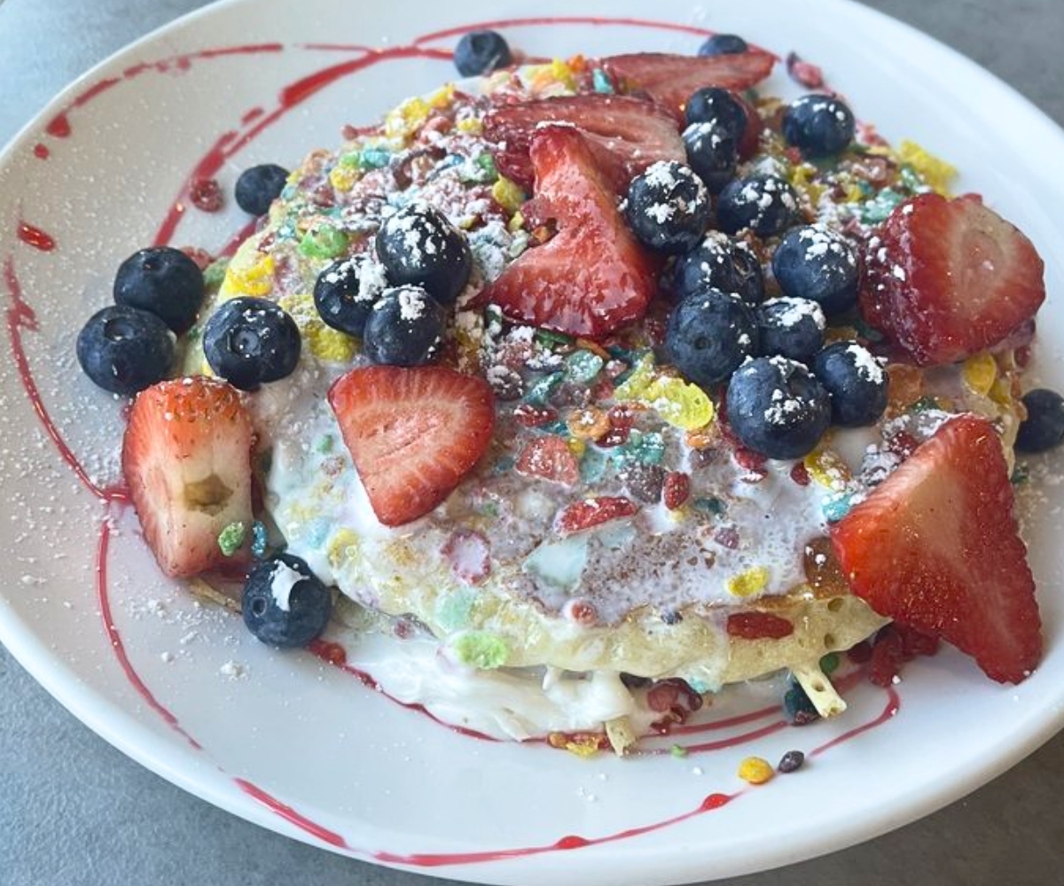 Fruity Pebble Pancakes at Jimmy K's Diner in Haverhill, MA