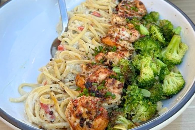 Lemon Pepper Shrimp Linguine at Tribute Eatery & Bar in Coralville, IA