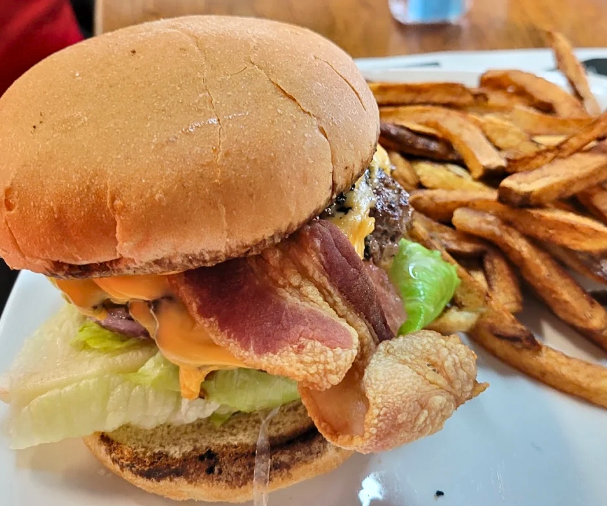 Cajun Burger at Shugs Comfort Food in Bellevue, Nebraska