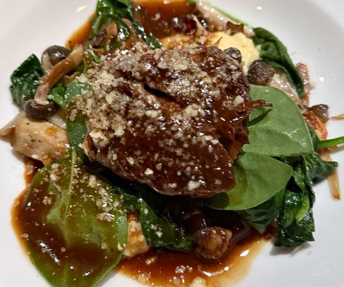 short rib polenta at Fire + Wine in Park Ridge, IL