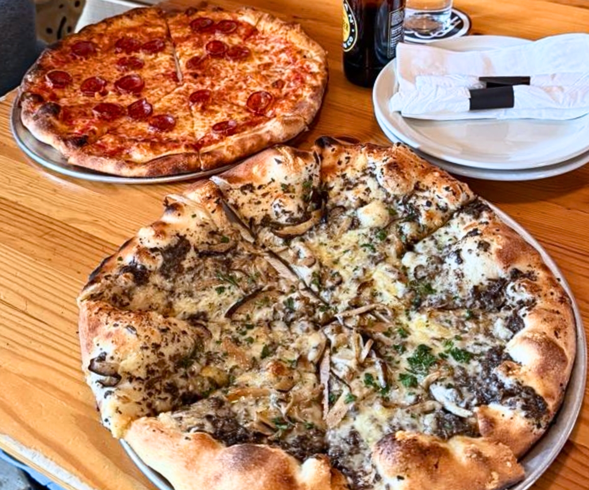 pizzas at Schilling Beer in Littleton, NH