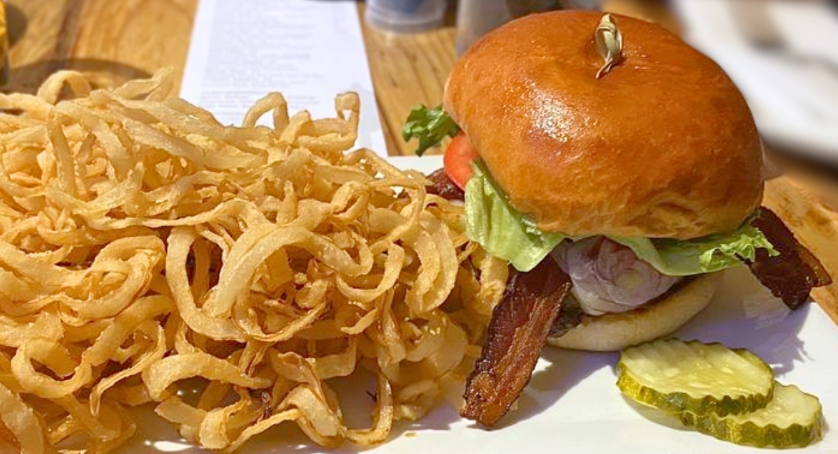 Smokehouse Burger at Nonesuch River Brewing in Scarborough, ME
