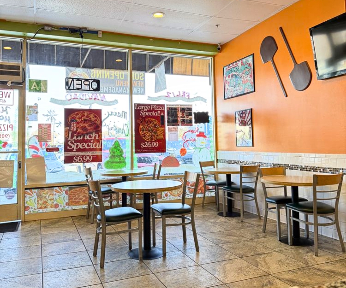 interior of Pizza Crush in Pomona, California