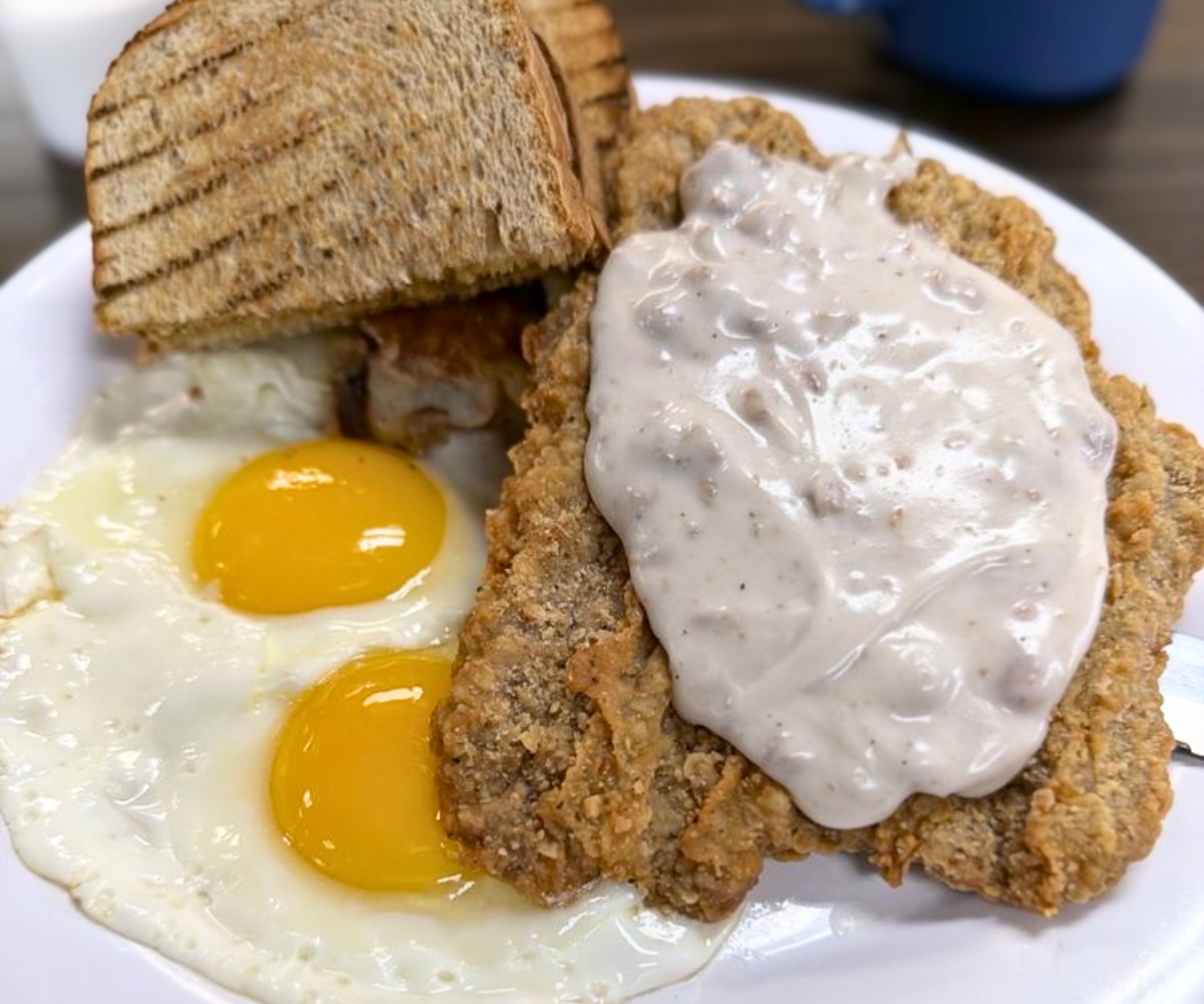2 Eggs & Country Fried Steak at Westside Restaurant in Milford, Delaware