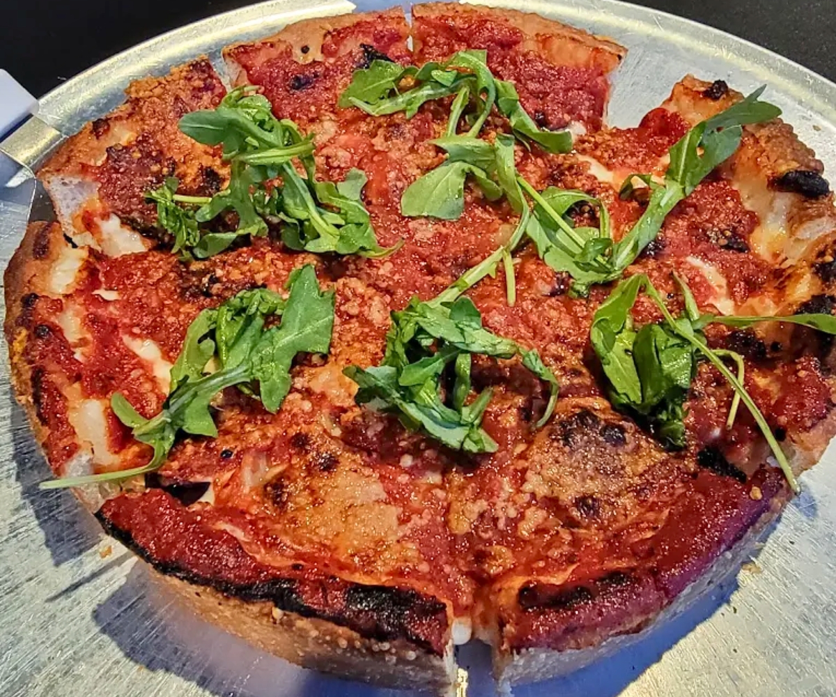 deep-dish pizza at Mean Queen in Sitka, Alaska