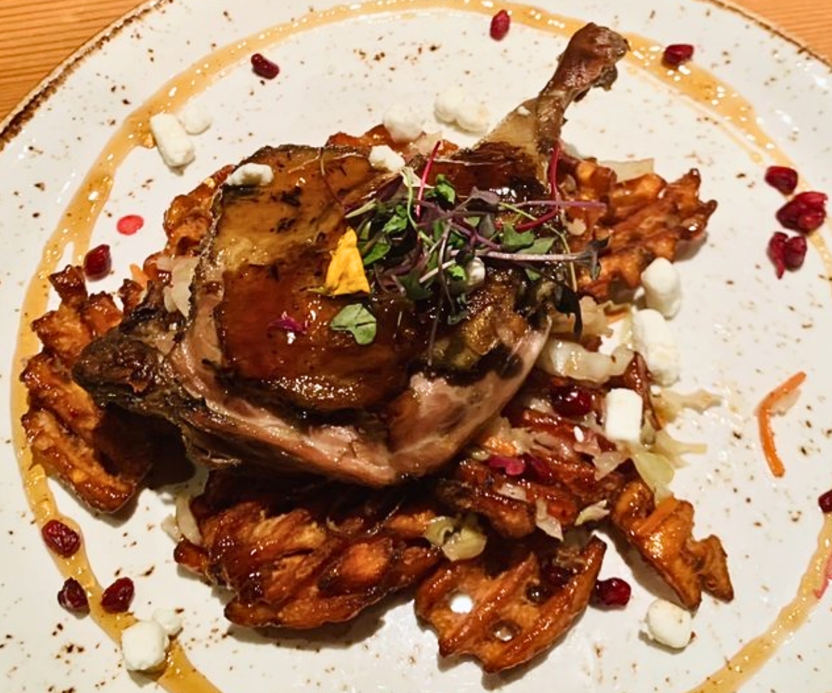 Tomahawk Pork Chop at Spur Restaurant & Bar in Teton Village, Wyoming
