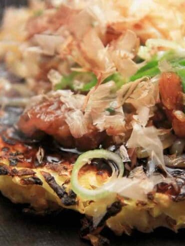 Okonomiyaki japanese street food