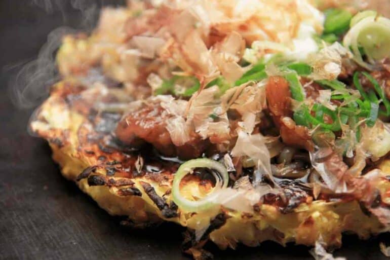 Okonomiyaki japanese street food