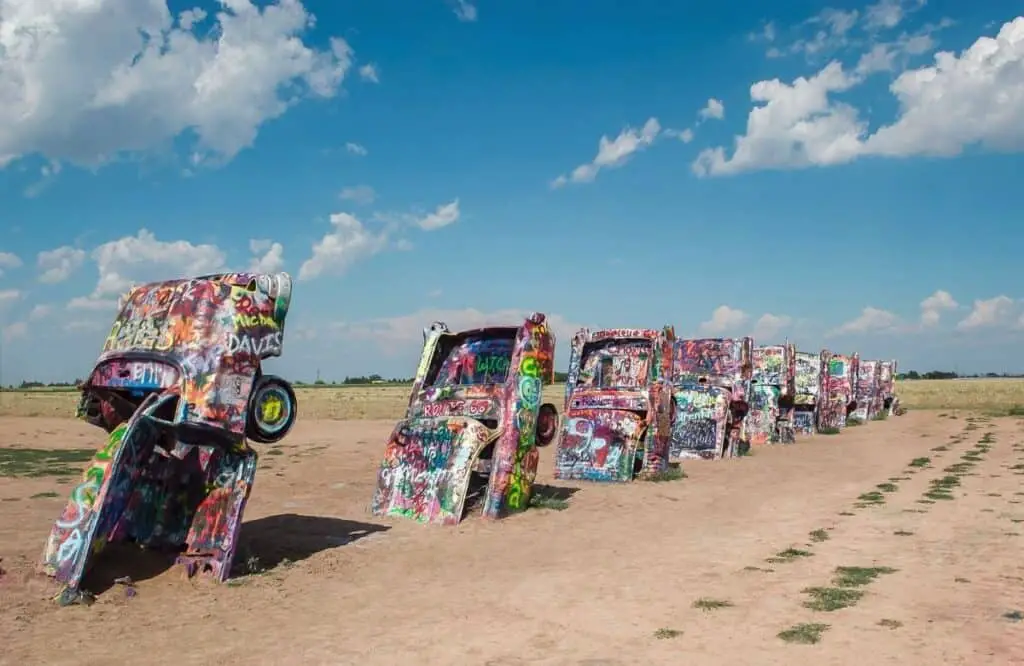 Cadillac Ranch, best route 66 road trip ideas