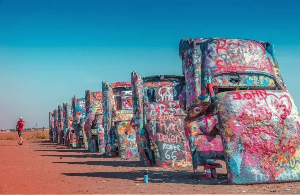 Cadillac Ranch, route 66 road trip ideas