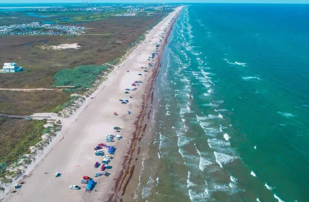 aerial view of Port Aransas Beach