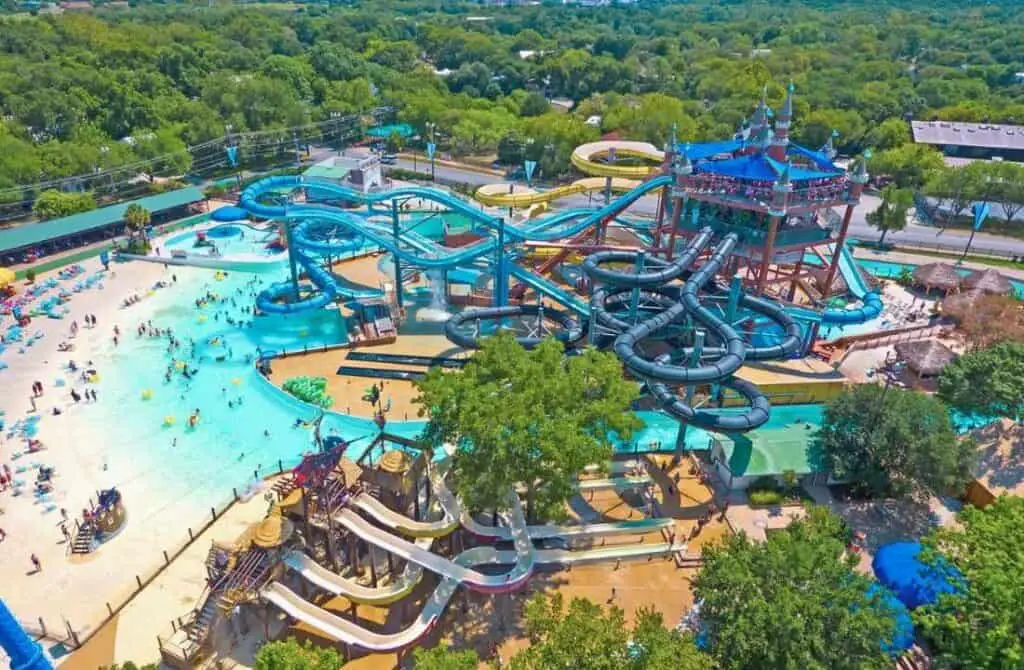 Schlitterbahn aerial view fun things to do in new braunfels Texas