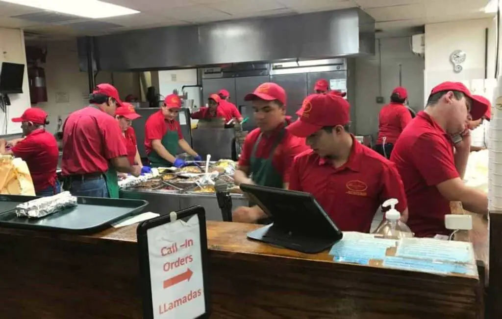 busy employees at Mary's Tacos