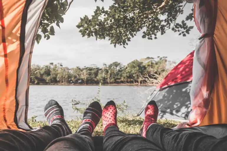 couple on a camping trip