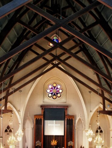 Mision San Jose chapel roof