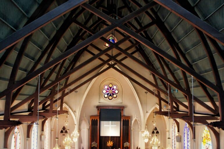 Mision San Jose chapel roof