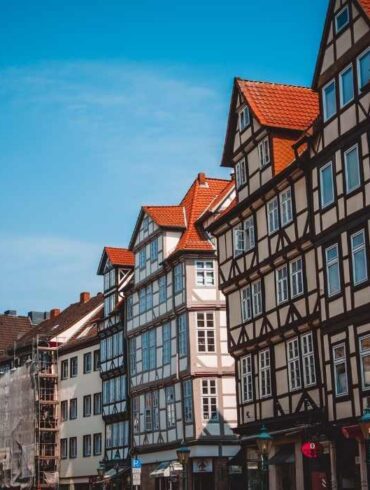 german street with apartments