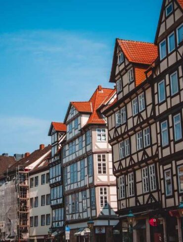 german street with apartments