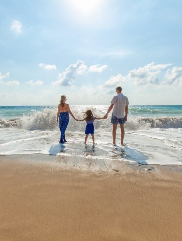 a family at the beach