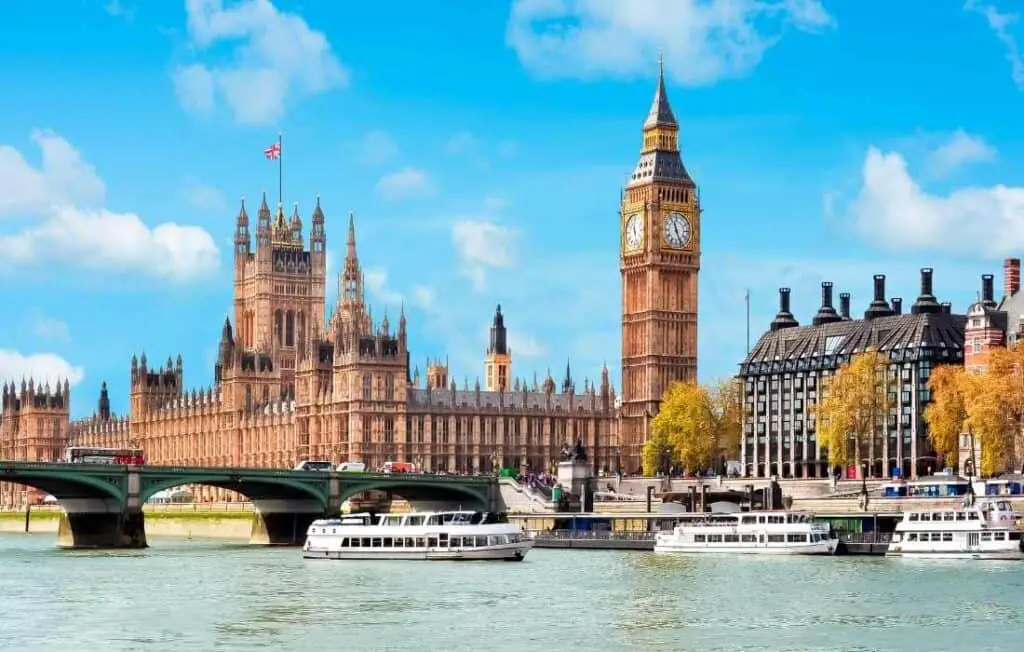 View of London, England from the River