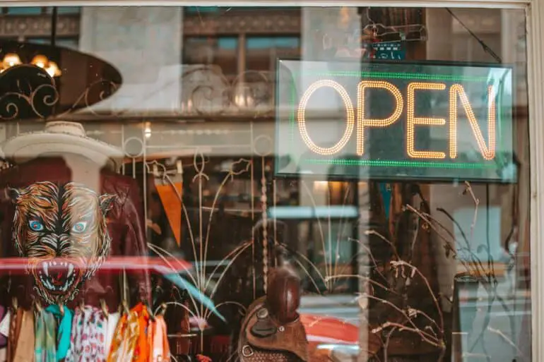 window front of a store