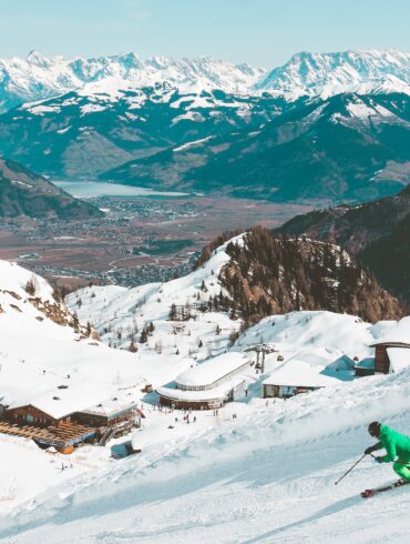 man on a ski slope