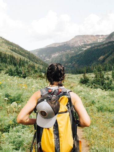 a traveler out in nature