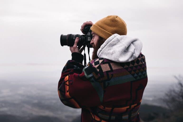 traveler taking photos
