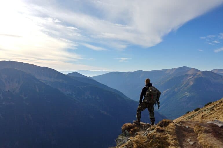 a man on a mountain