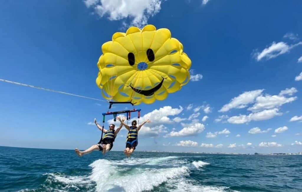 Parasailing the Pass, best things to do in Treasure Island Florida