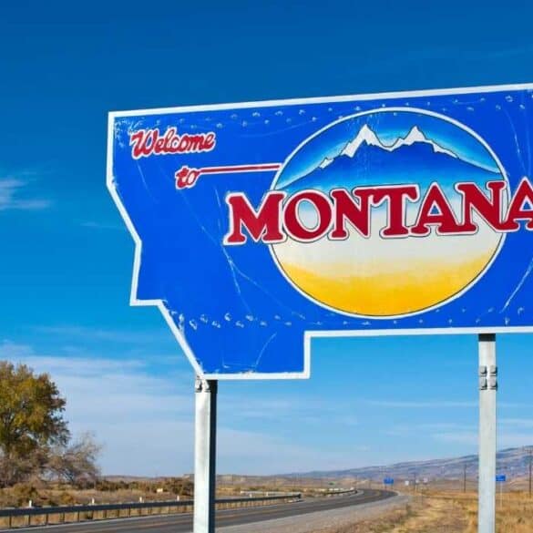 montana welcome road sign