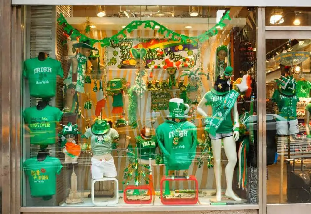 St. Patricks day souvenir shop in New York City