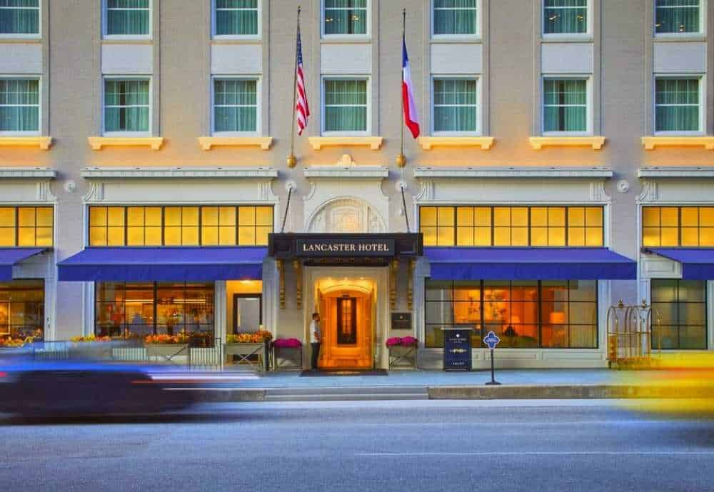 Theh Lancaster Hotel, Houston Texas, street view