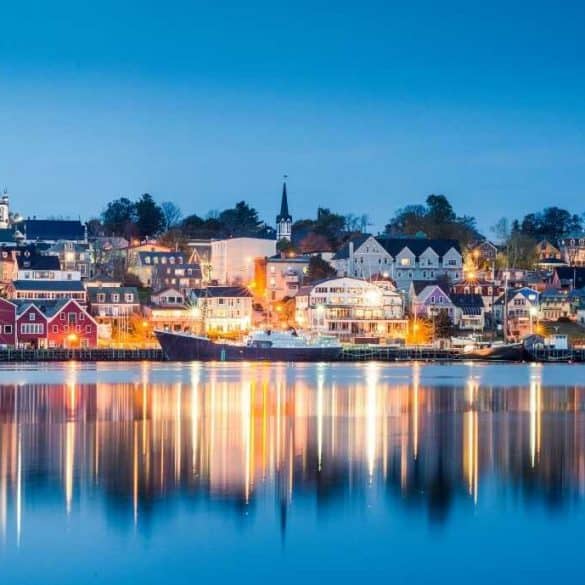 Nova Scotia coastline at dusk