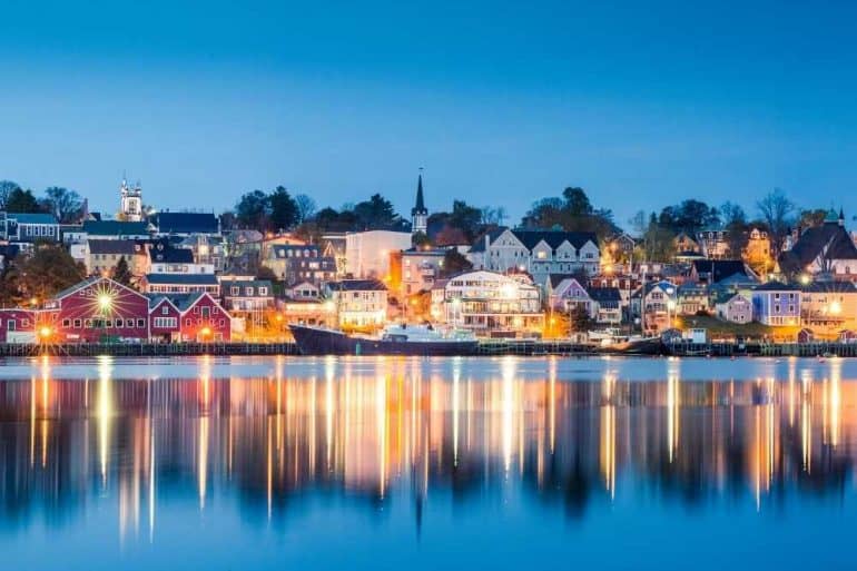 Nova Scotia coastline at dusk