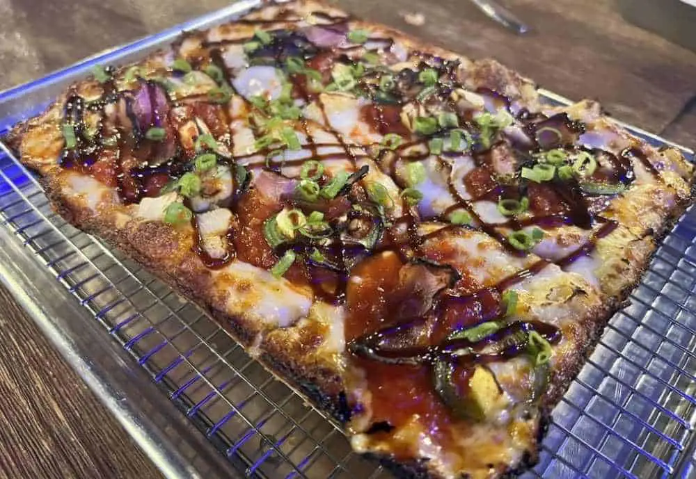 Hawaiian pizza at Blue Steel Pizza, best pizza restaurants in Fort Lauderdale FL