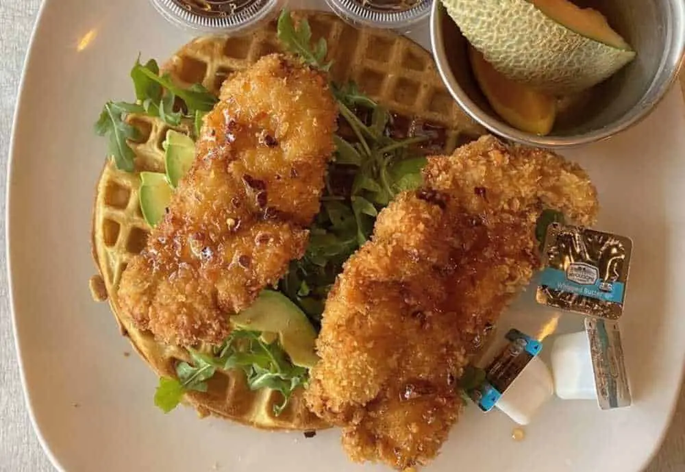 Chicken and Waffles at 8TE, best breakfast in Corpus Christi Texas