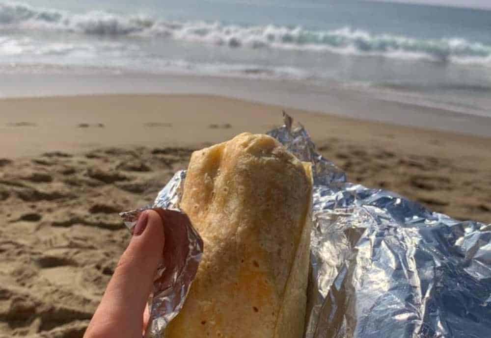 Breakfast burrito from Country Kitchen, Malibu, California