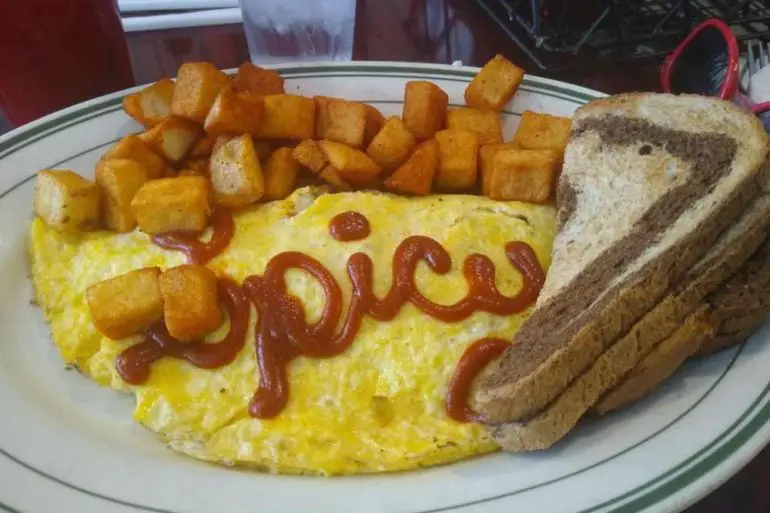 The Interrogator breakfast dish from The Bada Bean, best breakfast in Tallahassee, Florida