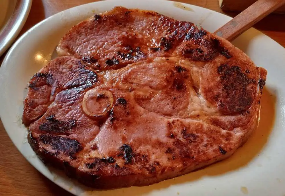 ham steak at Cope's Naughty Pine Cafe in Bakersfield Ca