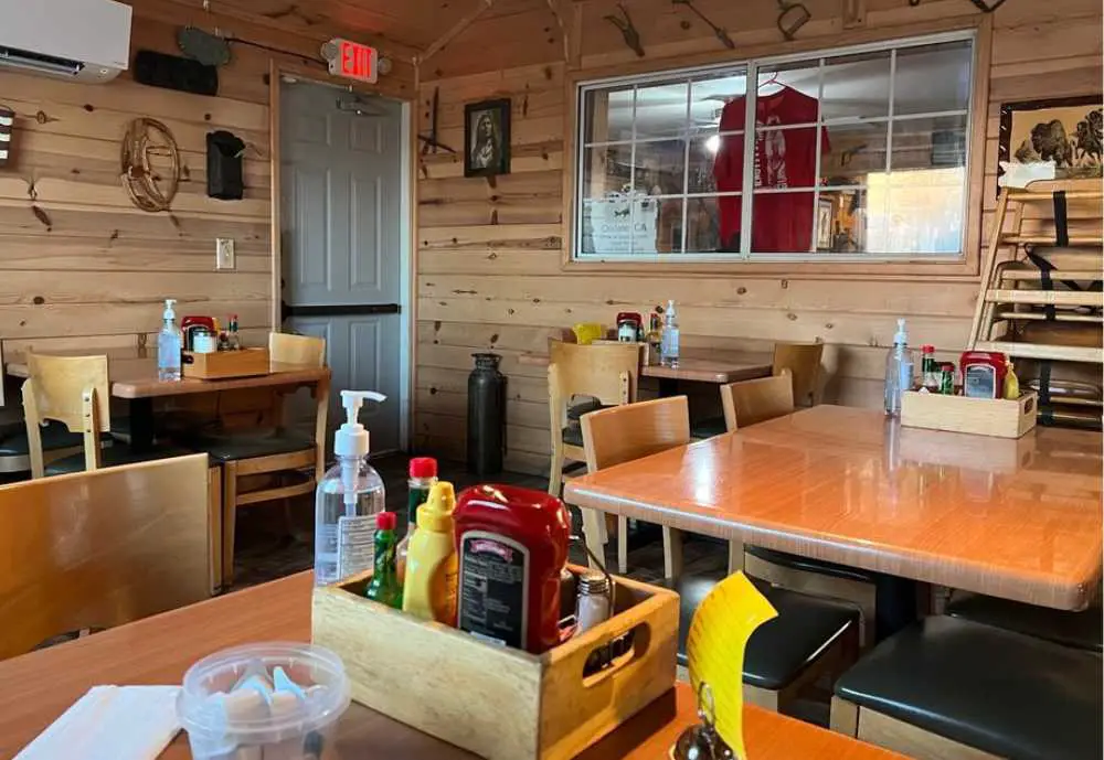 Dining area at Cope's Naughty Pine Cafe in Bakersfield California