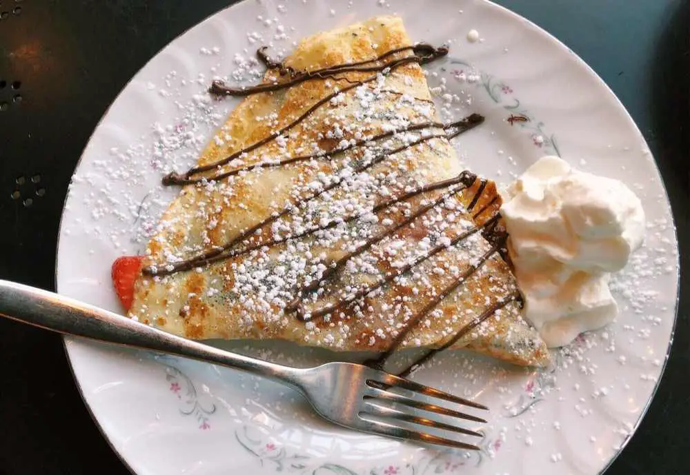 banana strawberry crepe at cafe astoria, st. paul, minnesota