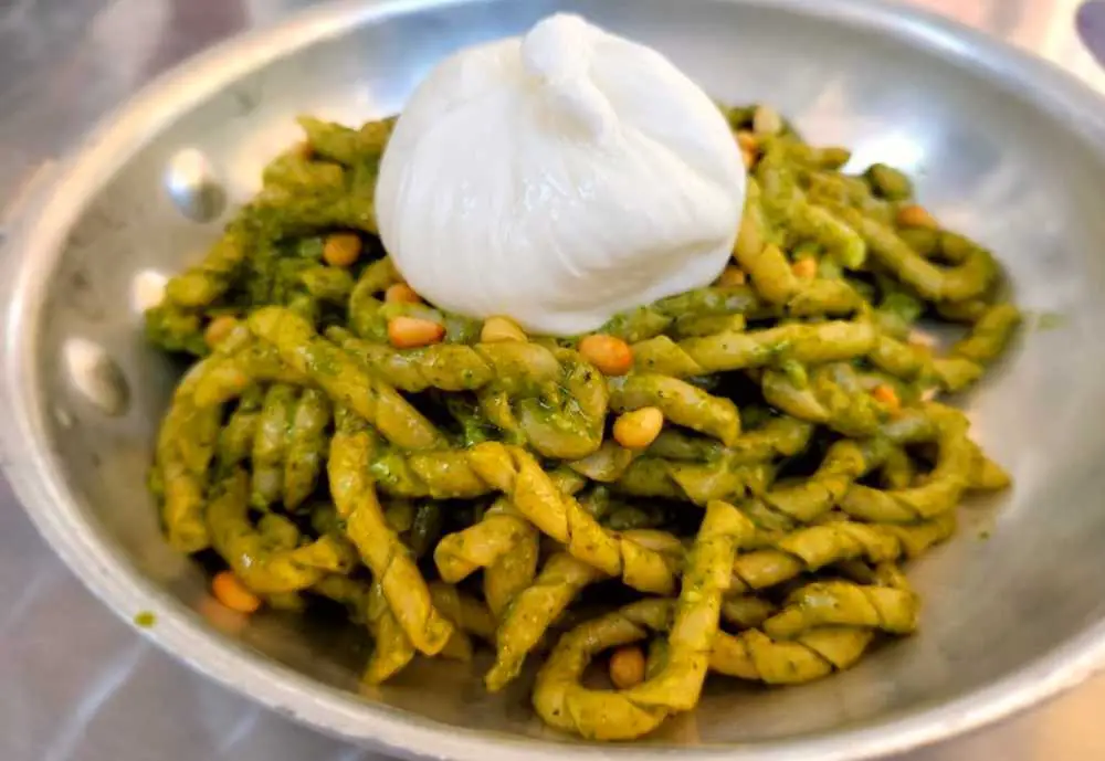 Fussili with pesto at Carmelina's in Boston's North End