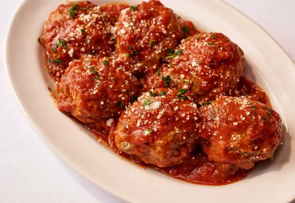 Meatballs at Carmine's Italian Restaurant in Manhattan, New York