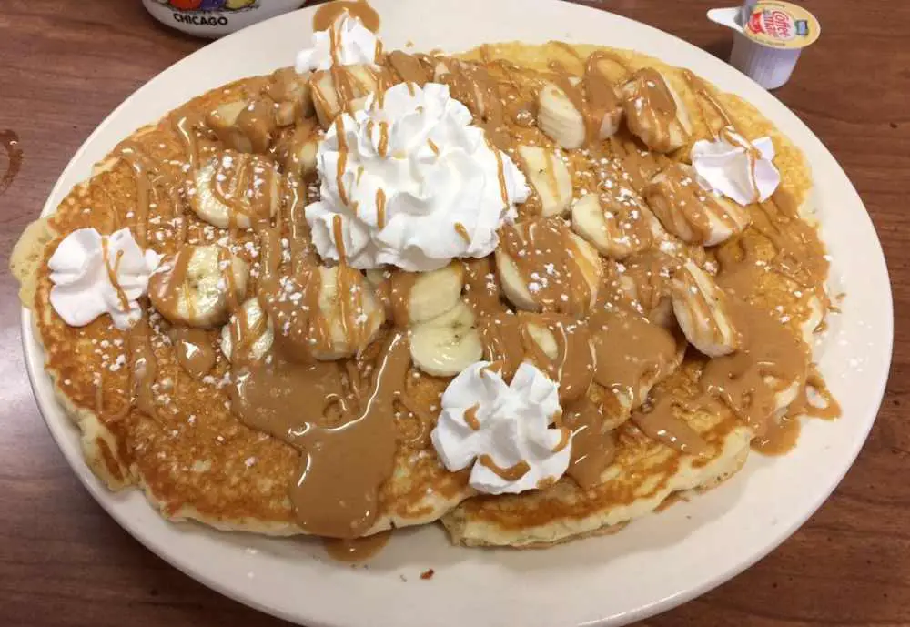 peanut butter and banana pancakes, Cook's Cafe, Lincoln Nebraska